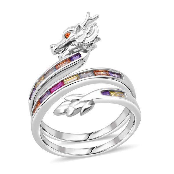 LUSTRO STELLA -  Mehrfarbiger Zirkonia, Gr&uuml;ner Zirkonia Ring 925 Silber rhodiniert (Gr&ouml;&szlig;e 17.00) image number 3