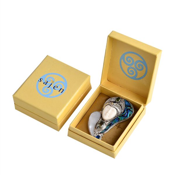 Royal Bali Sajen Silber -Ox Bone, Gr&uuml;ner Amethyst Anh&auml;nger 925 Silber image number 5