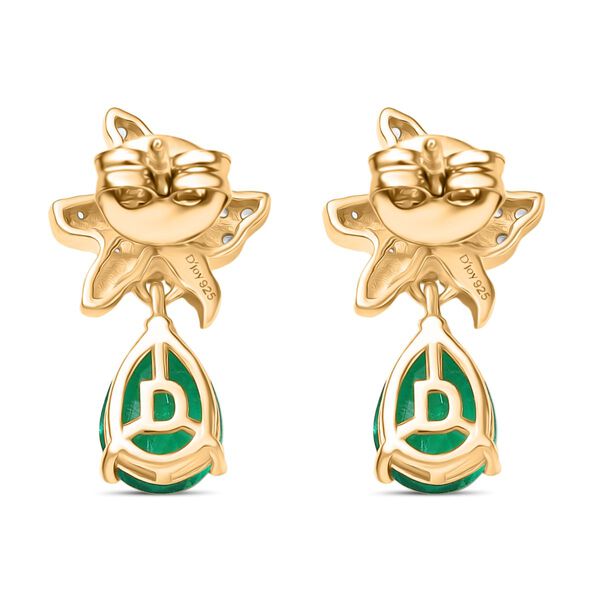 D'Joy Smaragd Triplett Quarz und Zirkon zweifarbige Ohrringe - 2,84 ct. image number 5