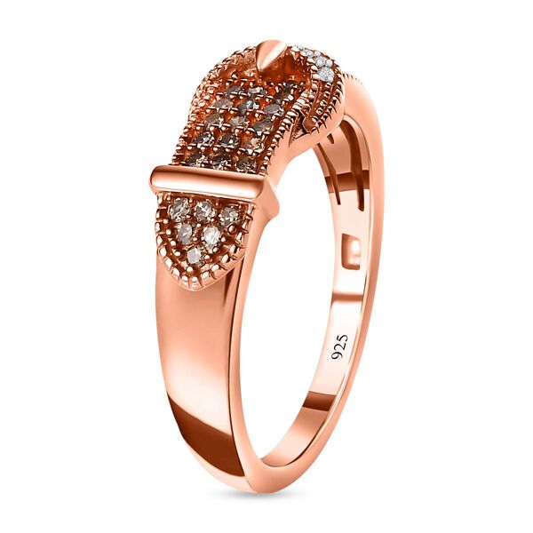 Natürlicher Champagner und weißer Diamant-Ring - 0,25 ct. image number 4