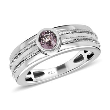 AA Nat&uuml;rlicher Tansanischer Lavendel-Spinell Ringe 925 Silber platiniert (Gr&ouml;&szlig;e 19.00) ca. 0.43 ct