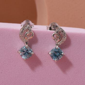 D'Joy AA blaue und wei&szlig;e Zirkon Ohrringe - 1,84 ct.