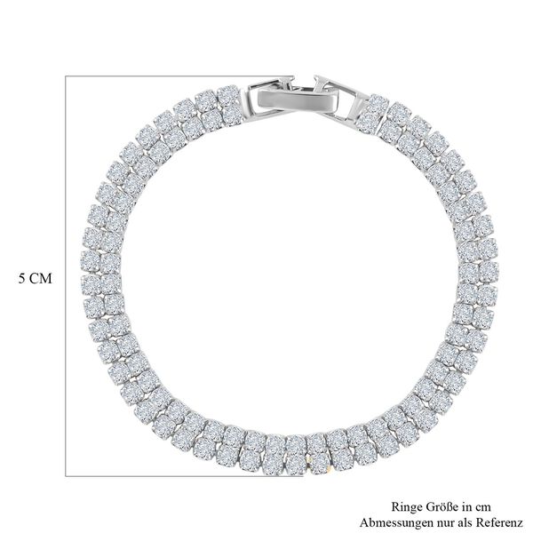 Wei&szlig;es Zirkonia Armband, ca. 18 cm, 4.00 ct, silberfarben 4.00 ct image number 3