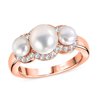 EVER TRUE S&uuml;&szlig;wasser Perle (7-7.5 mm) Ring 950 Kupfer (Gr&ouml;&szlig;e 21.00)