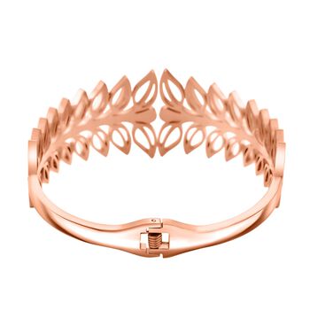 Wei&szlig;er Kristall Armreif ca. 19 cm Reiner Edelstahl IP Rosa Plattierung