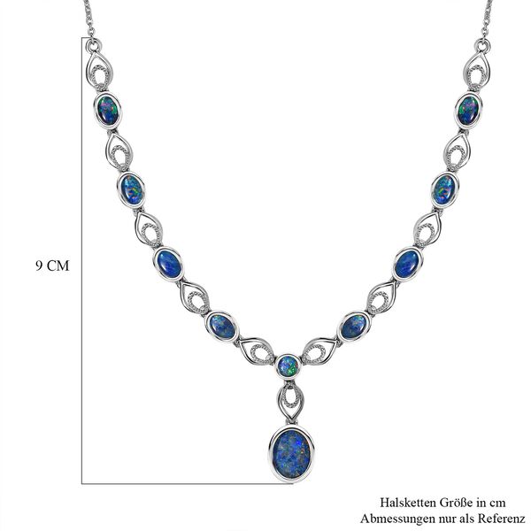 Boulder Opal Triplett Halskette, 45 cm - 5,13 ct. image number 4