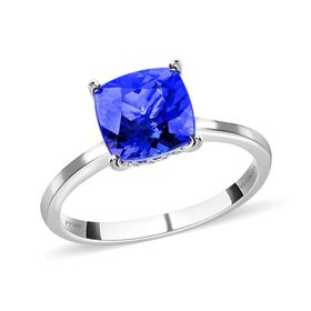 Rhapsody AAAA Tansanit, Weißer Diamant Ring 950 Platin (Größe 17.00) ca. 2,75 ct