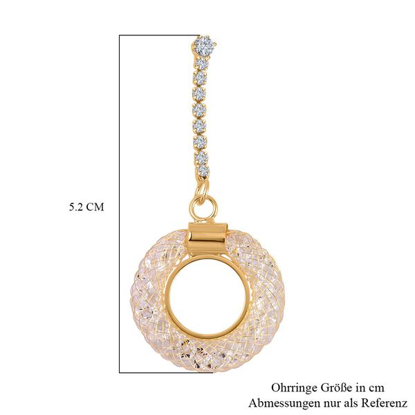 Weißer Kristall Ohrringe Reines Messing image number 6