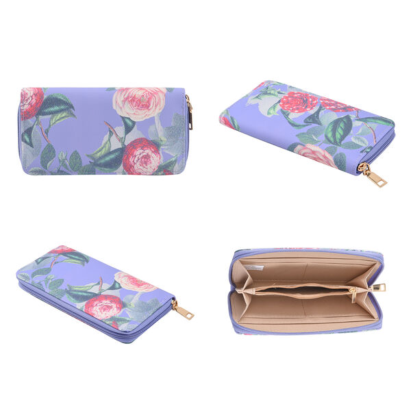 Passage - 4er-Set, Handtasche, Crossbody Tasche, Clutch und Brieftasche mit Blumen Muster, Lila image number 7