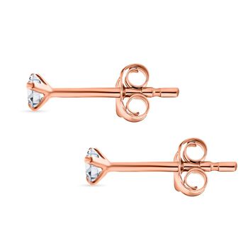 Moissanit Ohrringe 925 Silber ros&eacute;vergoldet ca. 0.25 ct