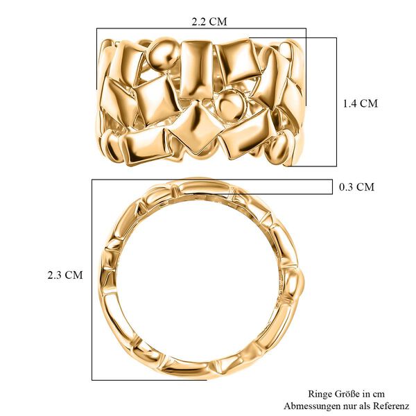 GP Art Roya Deco - Kollektion - Kanchanaburi Blauer Saphir Ring 925 Silber 750 Gelbgold Vermeil (Größe 18.00) image number 6