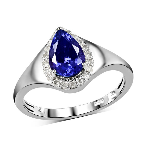 AA Tansanit und weißer Diamant-Ring, 585 Gold  ca. 1,79 ct image number 4