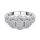 Weißer Diamant Ring, 925 Silber platiniert (Größe 20.00) ca. 0.50 ct