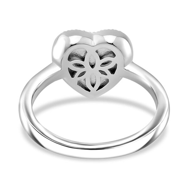 Rubin-Farbe und weißer Herz Zirkonia Ring image number 5