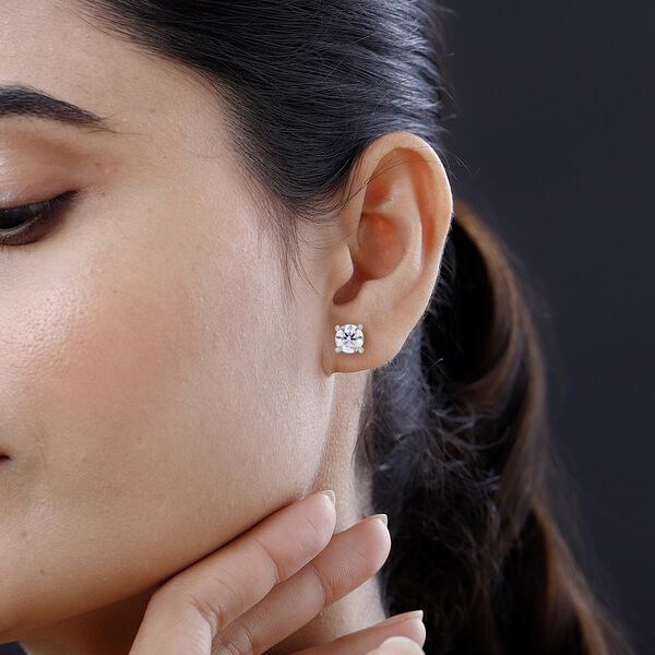 SGL zertifizierte VS-GH  Diamant-Ohrringe in 950 Platin - 0,50 ct. image number 7