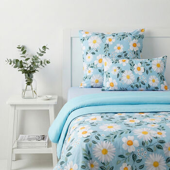 6-teiliges Bettw&auml;sche-Set mit Blumenmuster, 135x200cm, Gr&uuml;n