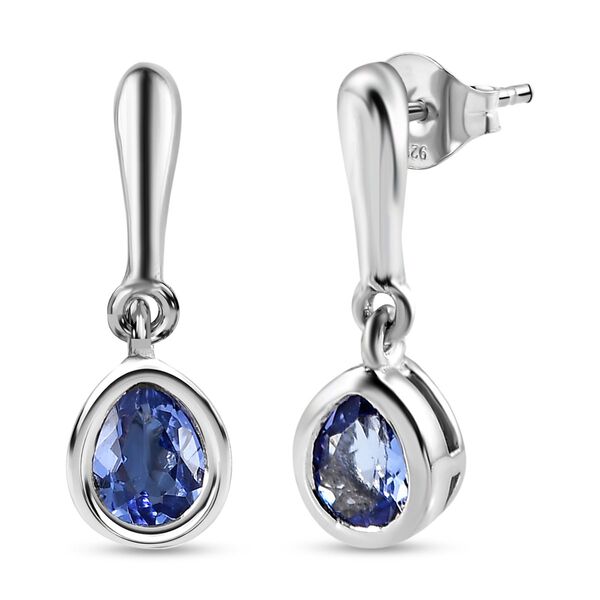 AA Tansanit Solit&auml;r Ohrh&auml;nger in Silber, 0,62 ct. image number 4
