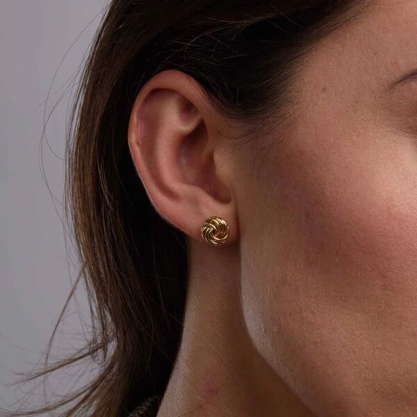 Knoten-Ohrstecker, 375 Gelbgold image number 3