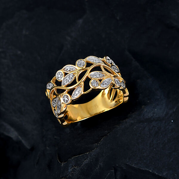ALLORO Ring, Creolen und Anh&auml;nger mit Diamantakzenten, Silber vergoldet image number 35