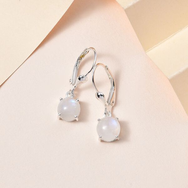 Regenbogen Mondstein Ohrringe, ca. 3,33 ct. image number 2