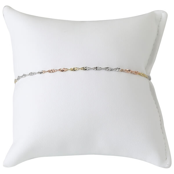 CLASSIC SINGAPORE 925 Silber Tricolor Armband ca. 18 cm + 2.5 cm Extender