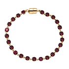 D'Joy AA Natürlicher Rhodolith Granat Armband ca. 20 cm 925 Silber 750 Gelbgold Vermeil ca. 14.16 ct