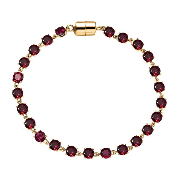 D'Joy AA Natürlicher Rhodolith Granat Armband ca. 20 cm 925 Silber 750 Gelbgold Vermeil ca. 14.16 ct image number 0