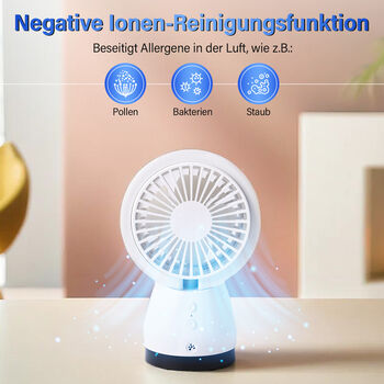 2 in 1: Ventilator mit Ionizer und abnehmbarer HEPA Filter, Wei&szlig;
