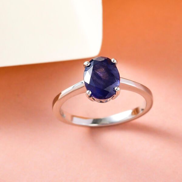 Masoala Saphir-Ring, 925 Silber platiniert, ca. 2,82 ct image number 2