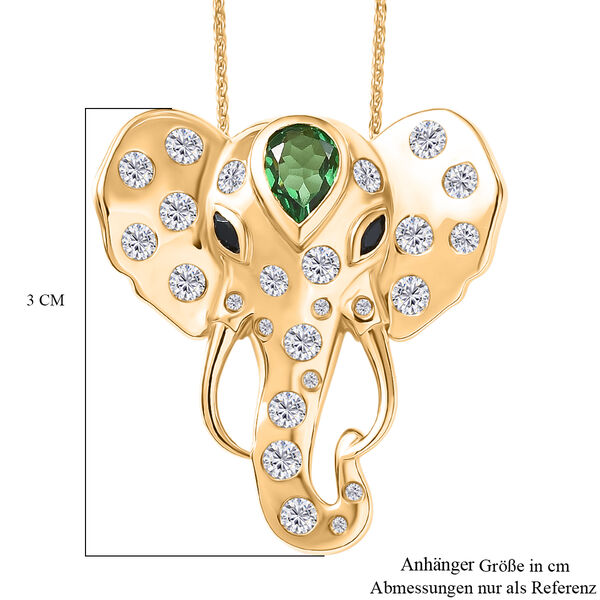 GP - Chartreuse Quarz, Wei&szlig;er Zirkon Schmuckset ca. 50 cm 925 Silber 750 Gelbgold Vermeil ca. 2.67 ct image number 7