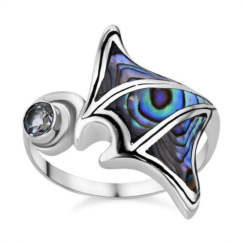 Royal Bali Kollektion- Abalone Muschel und himmelblauer Topas-Ring - 0,33 ct. image number 0