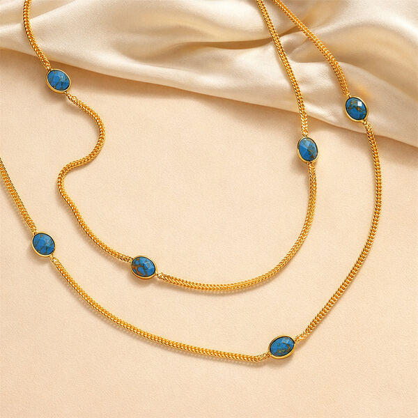 EverTrue blaue Mojave T&uuml;rkis 76cm Halskette - 8,50 ct. image number 2