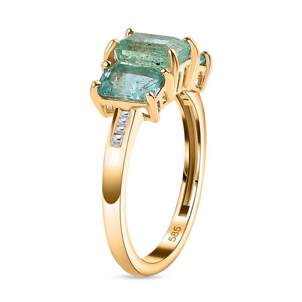 AAA Smaragd und Diamant Ring in 585 Gold - 2,32 ct. image number 7