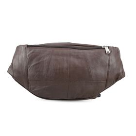 100% Echtleder-Gürteltasche in Stepp-Optik, 21,5x16,5 cm, Braun