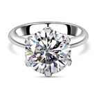 Exklusives Angebot - 88 Facetten Moissanit-Ring, 925 Silber platiniert (Größe 20.00) ca. 5.13 ct