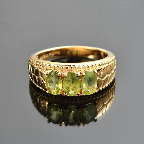 Peridot Ring Edelstahl vergoldet (Größe 20.00) ca. 1,52 ct image number 1