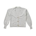 LA MAREY - Strickjacke mit Knöpfen, hellgrau