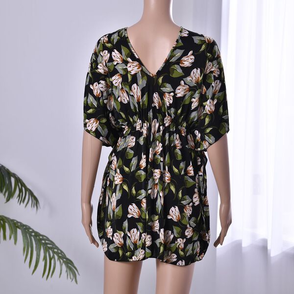 Kurz&auml;rmeliges, tailliertes Top, Schwarz image number 2