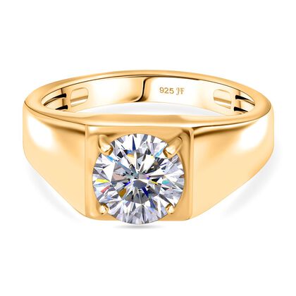 J Francis gefertigt mit SWAROVSKI - Feinster Zirkonia Ring 925 Silber 750 Gelbgold Vermeil (Gr&ouml;&szlig;e 21.00) 3.41 ct