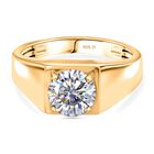 J Francis gefertigt mit SWAROVSKI Feinster Zirkonia Ring 925 Silber 750 Gelbgold Vermeil (Größe 21.00)