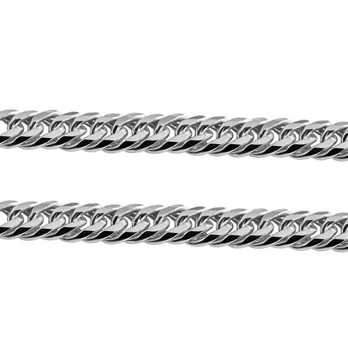 Doppeltes Panzer-Gliederarmband 19cm in rhodiniertem Silber image number 1