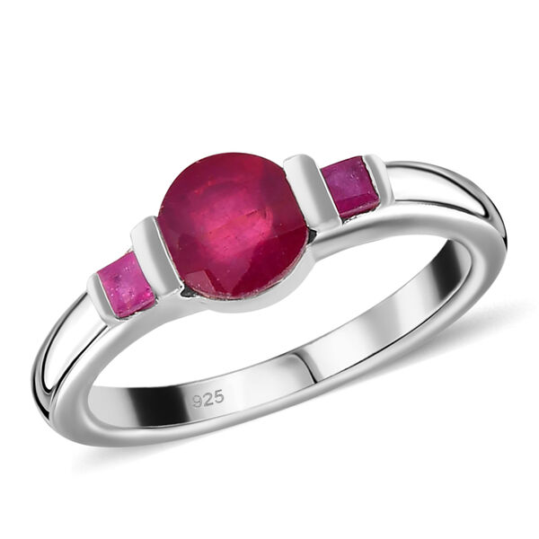 Fissure gefüllt Rubin Ring 925 Silber Platin-Überzug image number 4