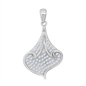 Lustro Stella Wei&szlig;er Zirkonia Anh&auml;nger 925 Silber rhodiniert