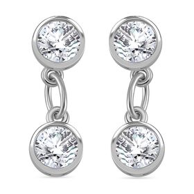 Moissanit Ohrringe, 925 Silber rhodiniert - 2 ct.