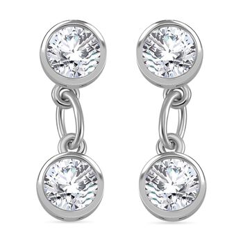 Moissanit Ohrringe 925 Silber rhodiniert ca. 2.00 ct