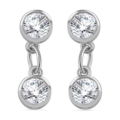 Moissanit Ohrringe, 925 Silber rhodiniert - 2 ct. image number 0