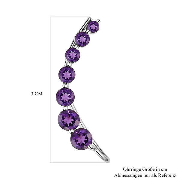 Afrikanischer Amethyst Climber Ohrringe in Silber 2,50 Ct image number 5