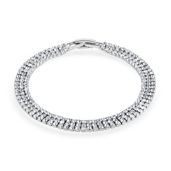 Wei&szlig;er Zirkonia Armband ca. 19 cm Nickelfreies Messing Standard 4.00 ct