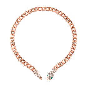 Grüner Kristall Halskette ca. 56 cm rosévergoldet