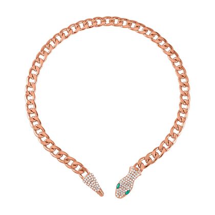 Gr&uuml;ner Kristall Halskette ca. 56 cm ros&eacute;vergoldet